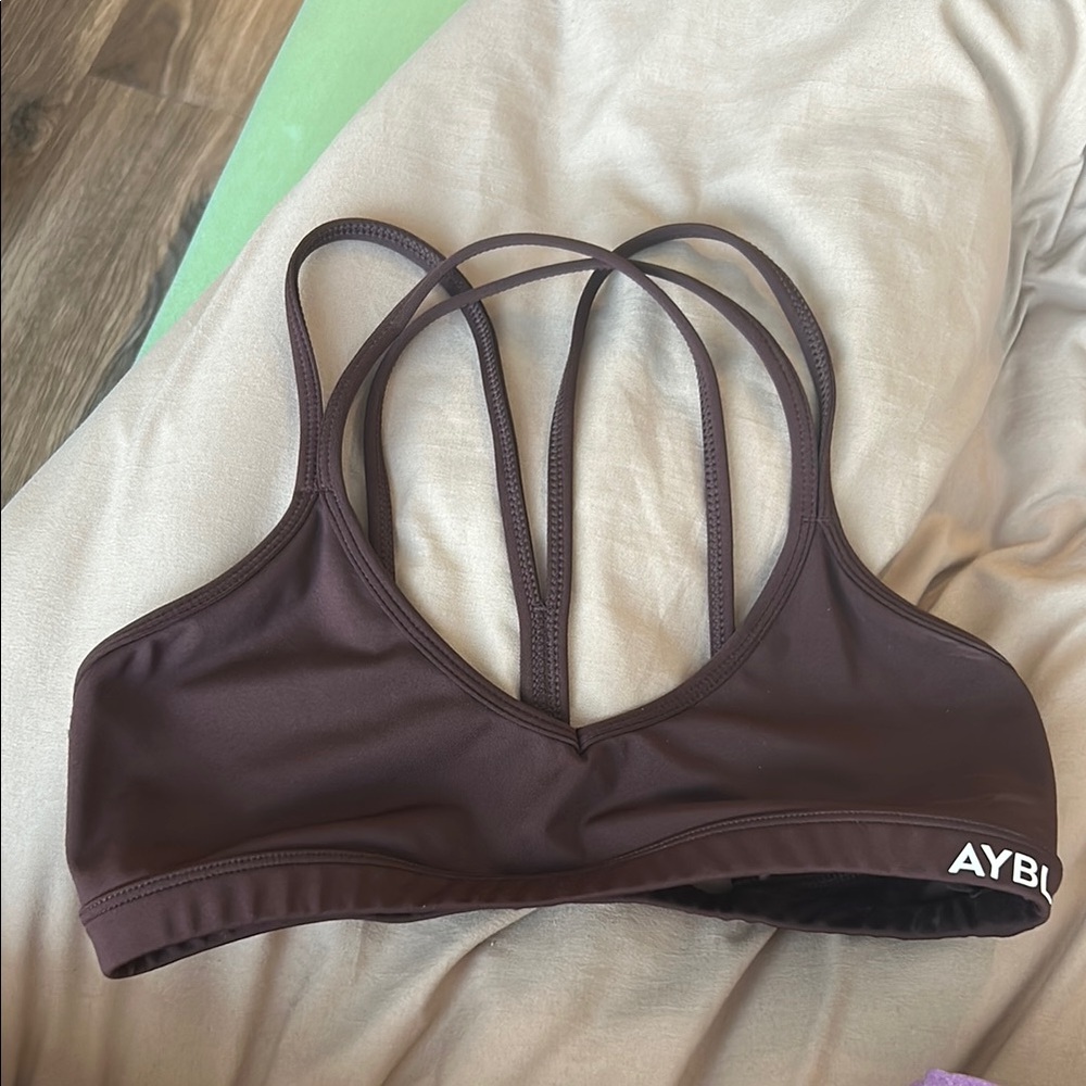 AYBL Brown Strappy Sports Bra Seamless Design